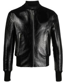 SAPIO leather bomber jacket - Black