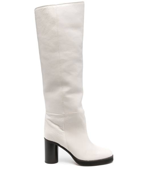 White Women s Knee High Boots Shoes Stylicy