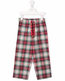 MC2 Saint Barth Kids Hypo checked straight trousers - Red