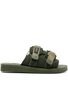 Suicoke logo-patch slip-on sandals - Green