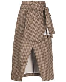 A.W.A.K.E. Mode belted midi skirt - Brown