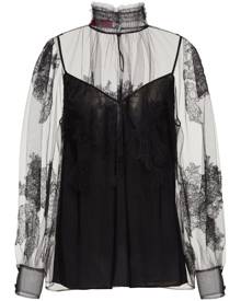 Valentino Garavani Tulle Illusione embroidered blouse - Black