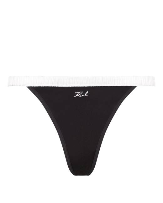 Karl Lagerfeld logo-tape G-string Thong - Farfetch