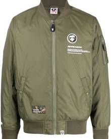 AAPE BY *A BATHING APE® logo-print bomber-jacket - Green