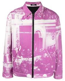 MSFTSrep graphic-print zip-up bomber jacket - Purple