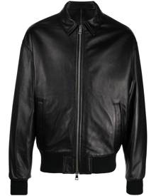 Low Brand leather bomber jacket - Black