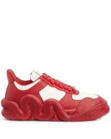 Giuseppe Zanotti panelled low-top sneakers - Red