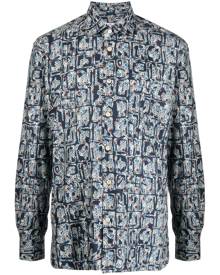 Kiton all-over graphic-print shirt - Blue