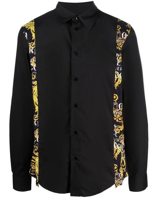Versace Men's La Greca Monogram Silk Shirt