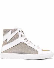 Zadig&Voltaire flash-detail glitter sneakers - White