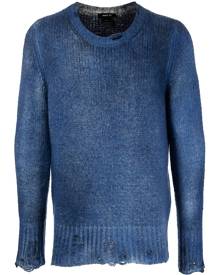 Avant Toi faded-effect distressed jumper - Blue