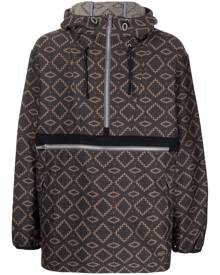 White Mountaineering geometric pattern half-zipped jacket - Brown