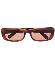 Moncler Eyewear logo-plaque rectangle-frame sunglasses - Brown