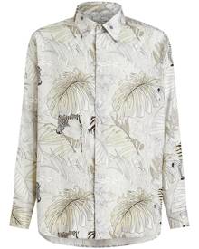 ETRO leaf-print long-sleeve shirt - Grey