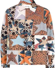 STORY mfg. patchwork-design shirt jacket - Multicolour