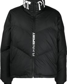 Plein Sport logo-print puffer jacket - Black