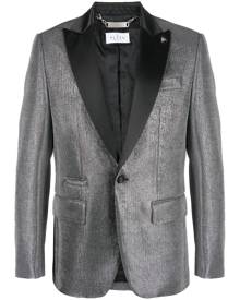 Philipp Plein metallic-finish single-breasted blazer - Silver