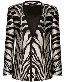 Dolce & Gabbana zebra-print lamé jacquard blazer - Black