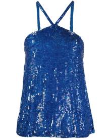 P.A.R.O.S.H. sequin halterneck cami top - Blue