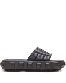 Balmain embossed-logo detail slides - Black