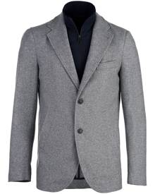 Norwegian Wool layered-design wool-blend blazer - Grey