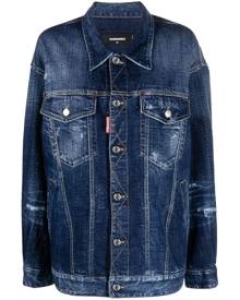 Dsquared2 rhinestone-embellished oversize denim jacket - Blue