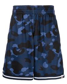 A BATHING APE® camouflage-print track shorts - Blue