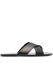 Ancient Greek Sandals Kritonas cross-strap slides - Black