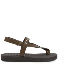 Giuseppe Zanotti Khais logo-print leather sandals - Green