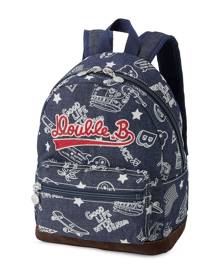 Miki House graphic-print backpack - Blue