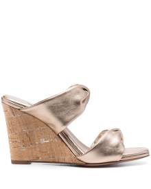 Aquazzura twist-strap metallic wedge sandals - Gold