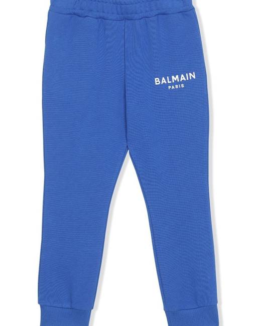 Balmain monogram-print Track Pants - Blue