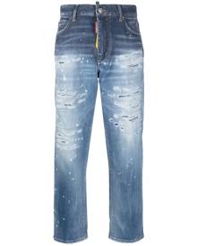 Dsquared2 logo-patch cropped jeans - Blue