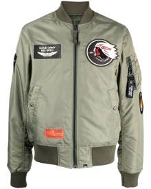 izzue patch-detailed bomber jacket - Green