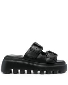Vic Matie slip-on leather chunky lug mules - Black