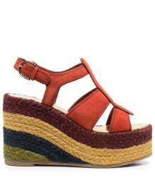 Ferragamo high wedge-heel espadrilles - Orange