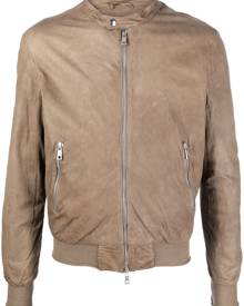 Giorgio Brato zip-up suede bomber jacket - Neutrals