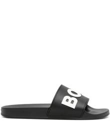 BOSS logo-embossed slides - Black