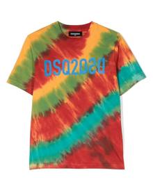 DSQUARED2 KIDS logo-print tie-dye t-shirt