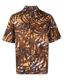 Zegna all-over leaf-print cotton shirt - Brown