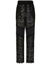 Dolce & Gabbana cordonetto-lace track pants - Black