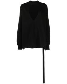 Rick Owens DRKSHDW keyhole neck long sleeve shirt - Black