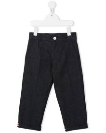Thom Browne Kids turn-up cuff straight trousers - Blue