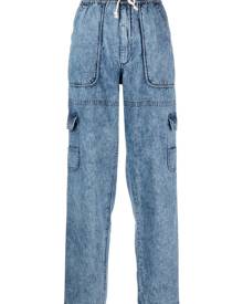 MARANT ÉTOILE drawstring-waist chambray trousers - Blue