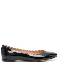 Chloé patent finish ballerina flats - Black