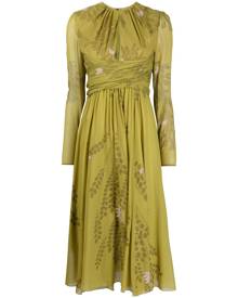 Giambattista Valli botanical print long-sleeve midi dress - Green