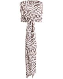 GANNI abstract-print strapless top - Neutrals
