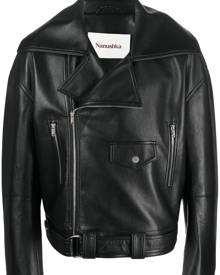 Nanushka zipped biker jacket - Black