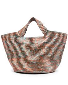 Sensi Studio interwoven-straw cut-out tote bag - Blue