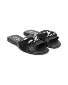 Nº21 Kids chain-link detail sandals - Black